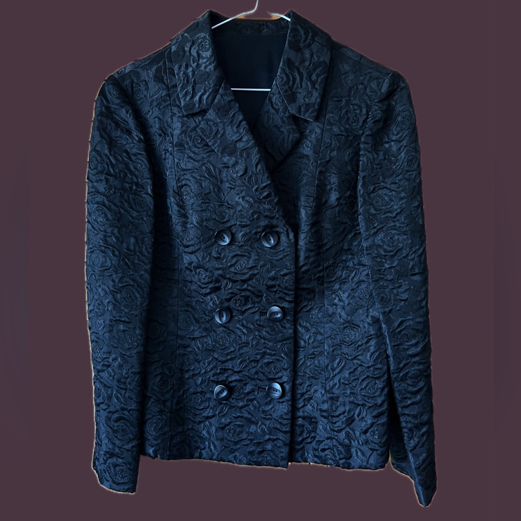 (Custom Made) Vintage Double-Breasted Black Blazer